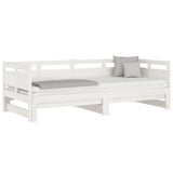 ZNTS Pull-out Day Bed without Mattress White 2x cm 820313