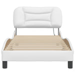 ZNTS Bed Frame with LED without Mattress White 90x190 cm Single 3213900