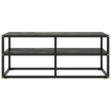 TV Cabinet Black with Black Marble Glass 100x40x40 cm 322858