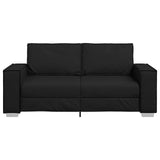 ZNTS Black Loveseat Sofa - 140 cm Faux Leather 4105056