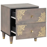 Bedside Cabinet Grey 40 x 33 x 46 cm Solid Mango Wood 4018770
