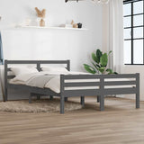 Bed Frame without Mattress Grey Solid Wood 140x200 cm 814821