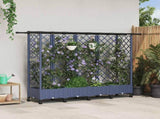Raised Bed with Trellis and Roof Grey 202.5 x 40 x 127 cm PP 3423162