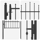 Fence Gate HORST 100 x 150 cm Metal Black Lockable 42034051