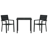 Garden Dining Set 3 pcs Black Powder-Coated Steel 3379142