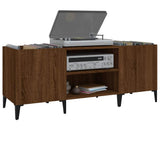 Record Cabinet Brown Oak 121x38x48 cm Engineered Wood 831940