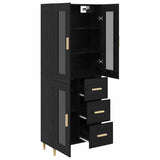 Highboard Black Oak 69.5 x 34 x 180 cm Engineered Wood 3416113