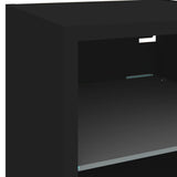 7 Piece TV Wall Units with LED Black Engineered Wood 3216584