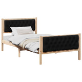 Bed Frame with Headboard Black 100 x 200 cm Solid Pine Wood 878421