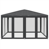 Party Tent with 8 Mesh Sidewalls Anthracite 4x4 m HDPE 4010064