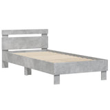 Bed Frame without Mattress with LED Lights Concrete Grey 75x190 cm Small Single 838753
