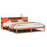 Bookcase Bed without Mattress Wax Brown 200x200 cm Solid Wood Pine 3321558