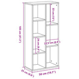 Bookcase Smoked Oak 50x25x105 cm Engineered Wood 852793