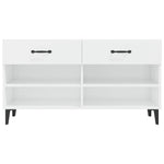 Shoe Cabinet High Gloss White 102x35x55 cm Engineered Wood 812831