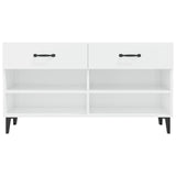Shoe Cabinet High Gloss White 102x35x55 cm Engineered Wood 812831