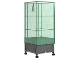 Garden Planter with Greenhouse Cover&Wheels Light Grey PP 3422932