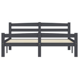 ZNTS Bed Frame without Mattress Dark Grey Solid Pinewood 120x200 cm 322091