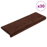 ZNTS Stair Mats 30 pcs 65x21x4 cm Brown 3365828