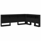 Storage Headboard with Shelf Black Oak 150 cm Engineered Wood 3335494