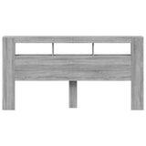 LED Headboard Grey Sonoma 200 cm Engineered Wood 837370