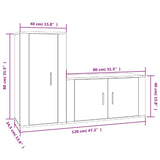 2 Piece TV Cabinet Set White Engineered Wood 3188470