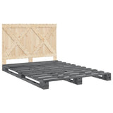 Bed Frame Grey Solid pine wood Double Durable Bed Frame 3281583