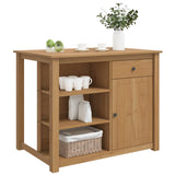 Kitchen Trolley PANAMA 2 pcs Honey Wax 112 x 77 x 90 cm 3425390