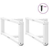 ZNTS Coffee Table Legs T-Shaped 2 pcs White 60x25x cm Steel 4013013