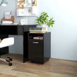 803048 Side Cabinet with Wheels Black 33x38x60 cm Engineered Wood