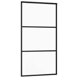 Sliding Door ESG Glass and Aluminium 102x205 cm Black 151010