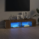 TV Cabinet with LED Lights Brown Oak 135x39x30 cm 815695