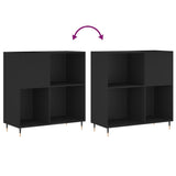 Record Cabinet Black Engineered Wood 84.5 x 38 x 89 cm Modern 831765
