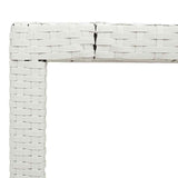 Garden Table with Glass Top White 90x90x75 cm Poly Rattan 368123