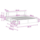 Bed Frame with Storage Grey Sonoma 200 x 200 cm Engineered Wood 3433418