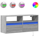TV Wall Cabinet with LED Lights Grey Sonoma 100x31x45 cm 852339