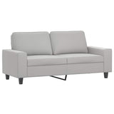 2-Seater Sofa Light Grey 140 cm Microfibre Fabric 348982