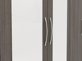 ZNTS Nevada 6 Door 2 Drawer Mirrored Wardrobe 100-101-133