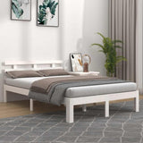 Bed Frame without Mattress White Solid Wood 120x200 cm 814750
