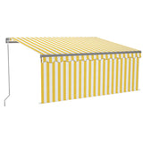 Manual Retractable Awning with Blind&LED 3x2.5m Yellow&White 3069383