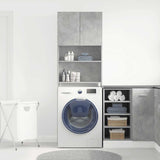 ZNTS Washing Machine Cabinet Concrete Grey 64x24x190 cm Engineered Wood 859130