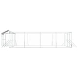 Outdoor Dog Kennel with Roof Silver 10x8x2.5 m Galvanised Steel 3190473