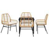 Garden Dining Set 5 pcs Brown Poly Rattan 3380863