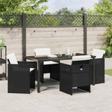 Garden Dining Set 5 pcs Black Poly Rattan 3380591