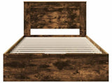 Bed Frame with Drawer Smoked Oak 90 x 200 cm Engineer Wood 3410212