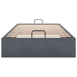 Ottoman Bed Frame No Mattress Dark Grey Single Velvet 3310998