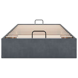 Ottoman Bed Frame No Mattress Dark Grey Single Velvet 3310998