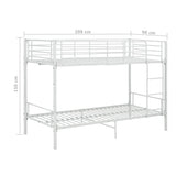 Bunk Bed without Mattress White Metal 90x200cm 287909