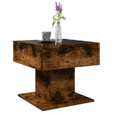 Coffee Table with LED Smoked Oak 50x50x45 cm Engineered Wood 847529