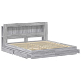 Bed Frame with Storage Grey Sonoma 200 x 200 cm Engineered Wood 3433692