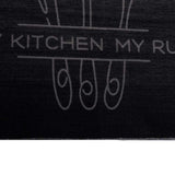 Kitchen Rug Cutlery Black 180 x 60 cm Velvet 42013428